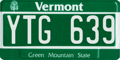 VT license plate YTG639