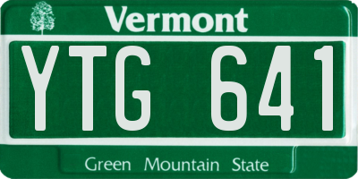 VT license plate YTG641