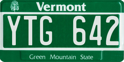 VT license plate YTG642