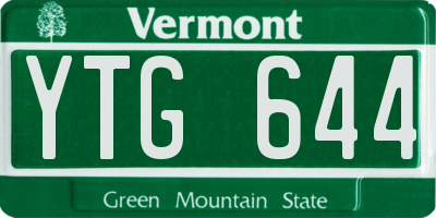 VT license plate YTG644