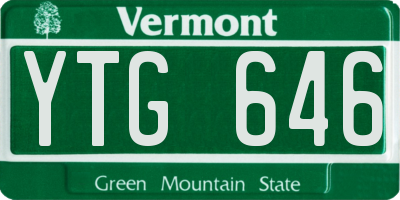 VT license plate YTG646