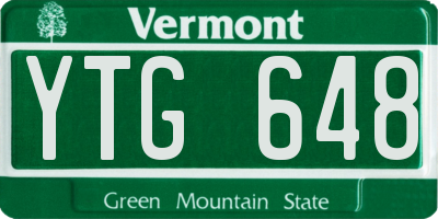 VT license plate YTG648
