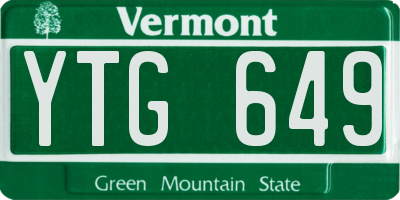 VT license plate YTG649
