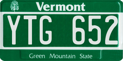 VT license plate YTG652