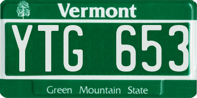 VT license plate YTG653