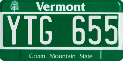 VT license plate YTG655