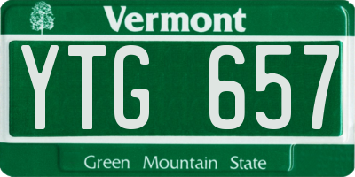 VT license plate YTG657