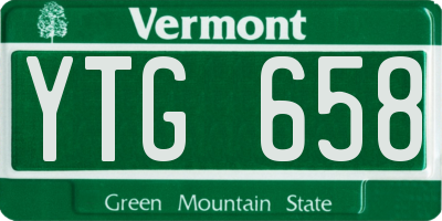 VT license plate YTG658