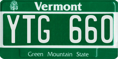 VT license plate YTG660