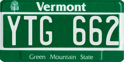VT license plate YTG662