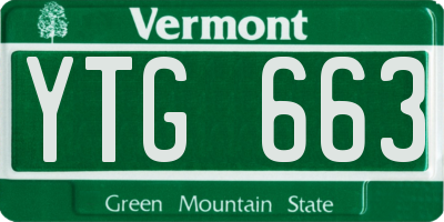 VT license plate YTG663