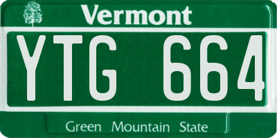 VT license plate YTG664