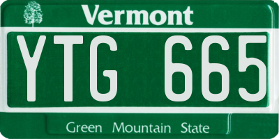 VT license plate YTG665