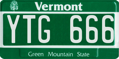 VT license plate YTG666