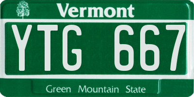 VT license plate YTG667