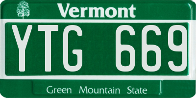 VT license plate YTG669