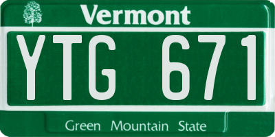 VT license plate YTG671
