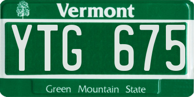 VT license plate YTG675