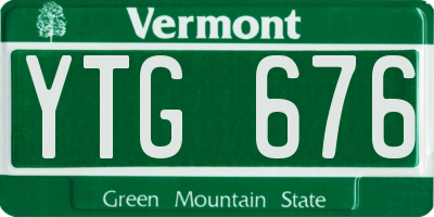 VT license plate YTG676