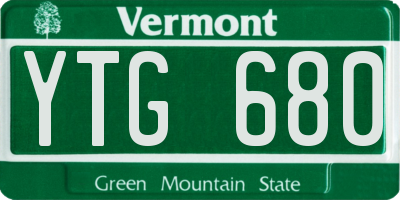 VT license plate YTG680