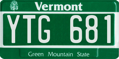 VT license plate YTG681