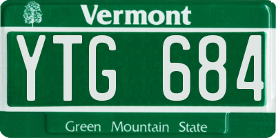 VT license plate YTG684