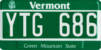 VT license plate YTG686
