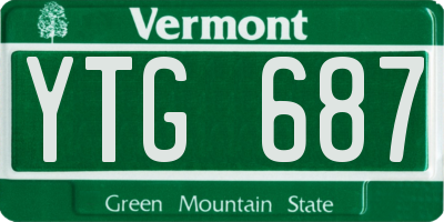 VT license plate YTG687