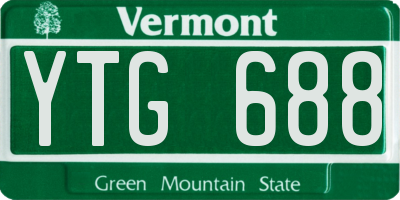VT license plate YTG688