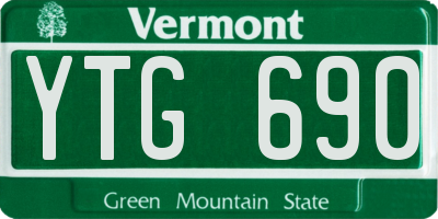 VT license plate YTG690