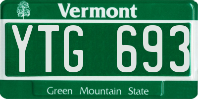 VT license plate YTG693