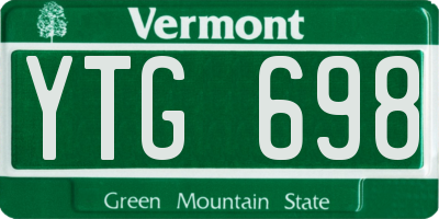 VT license plate YTG698