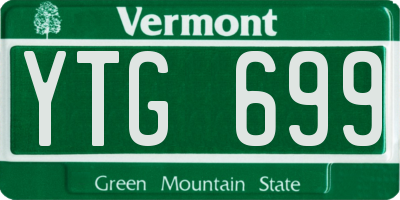 VT license plate YTG699