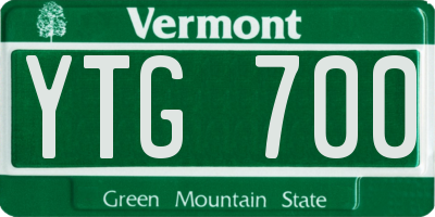 VT license plate YTG700