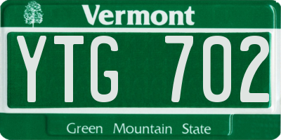 VT license plate YTG702