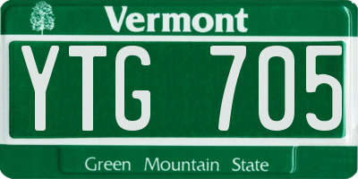 VT license plate YTG705