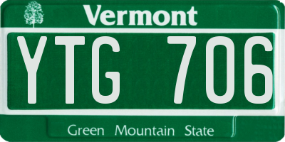 VT license plate YTG706