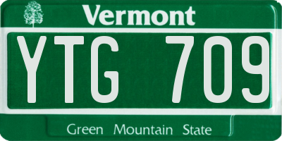 VT license plate YTG709
