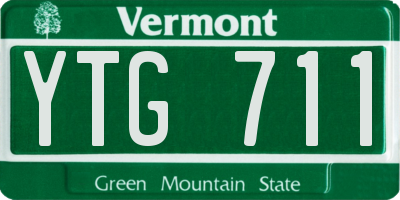 VT license plate YTG711