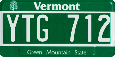 VT license plate YTG712