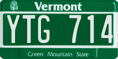 VT license plate YTG714