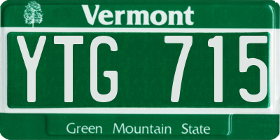 VT license plate YTG715