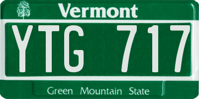 VT license plate YTG717