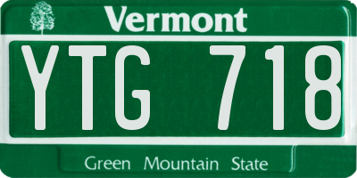 VT license plate YTG718