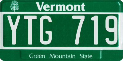 VT license plate YTG719