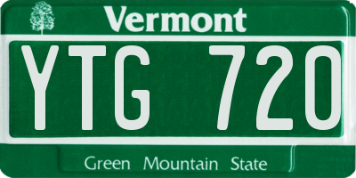 VT license plate YTG720