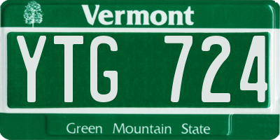 VT license plate YTG724