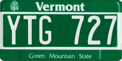 VT license plate YTG727
