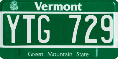 VT license plate YTG729