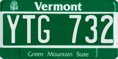 VT license plate YTG732